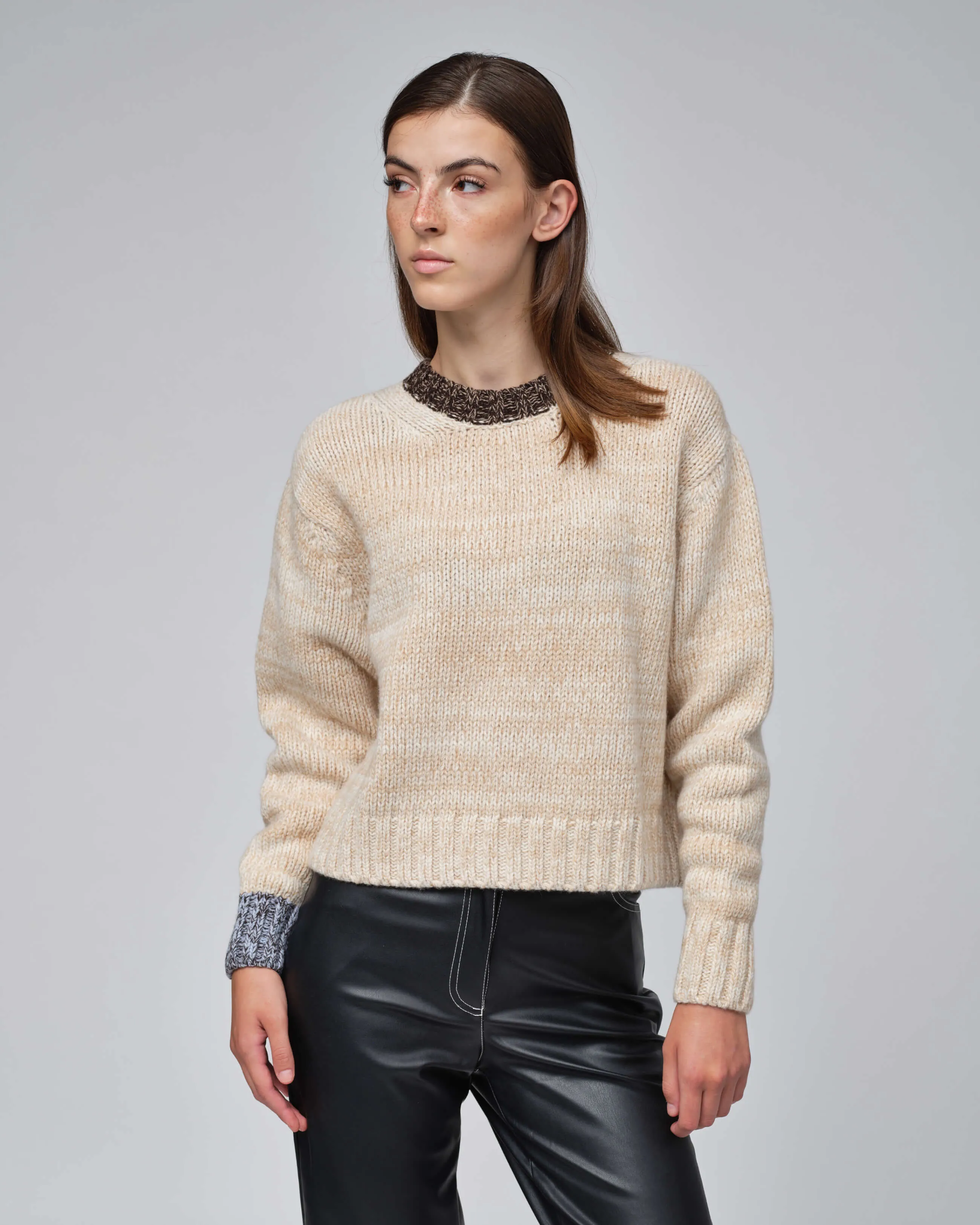  Relaxed Knit Sweater Off White - Beige 