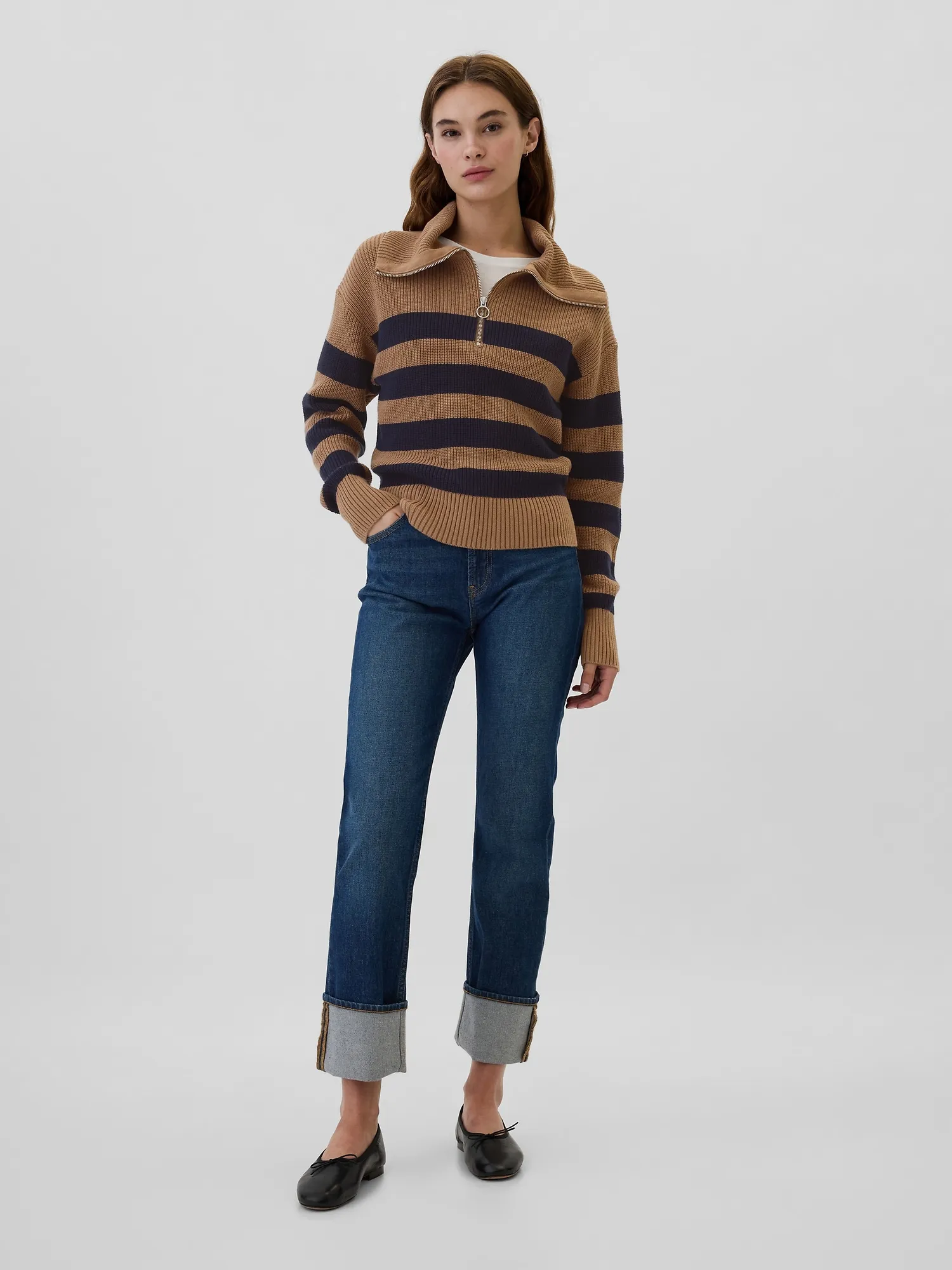 Relaxed Quarter-Zip Sweater