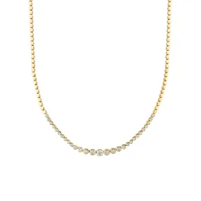 Riviera Necklace - Partial White Diamond / 14k Yellow Gold