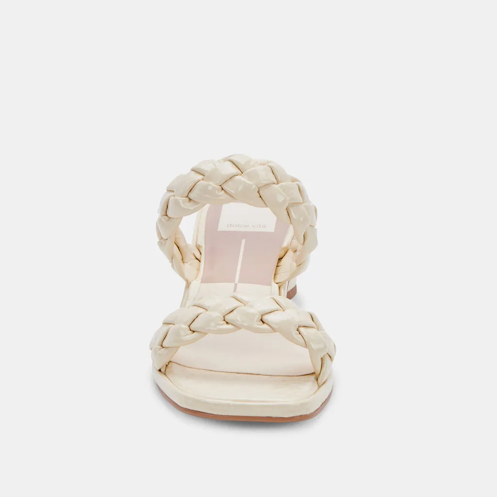 RONIN Sandals Bone Patent Stella | Braided Bone Patent Sandals– Dolce Vita 6814327439426