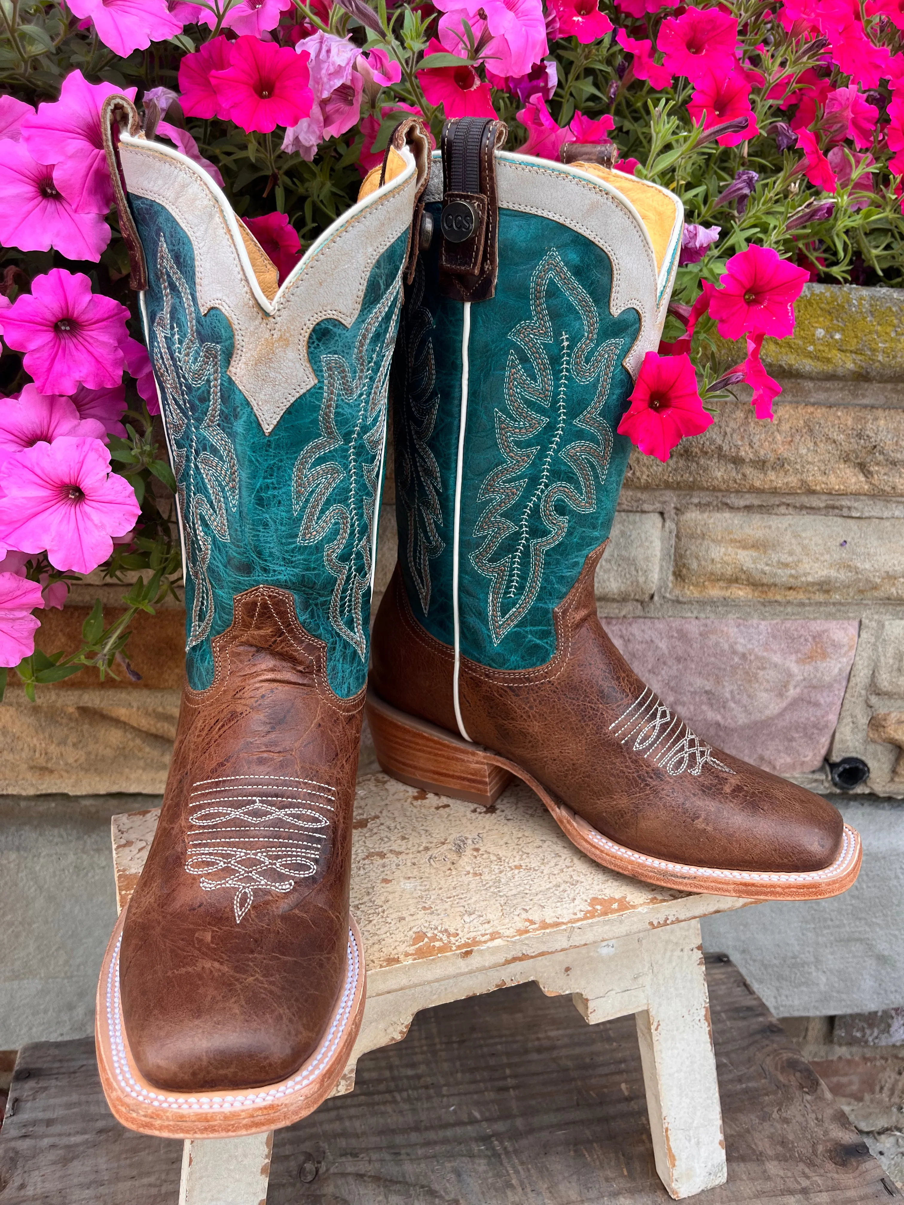 Roper Women's  Ride Em' Cowgirl Turquiose Concealed Carry Cowgirl Boots 8257-8592