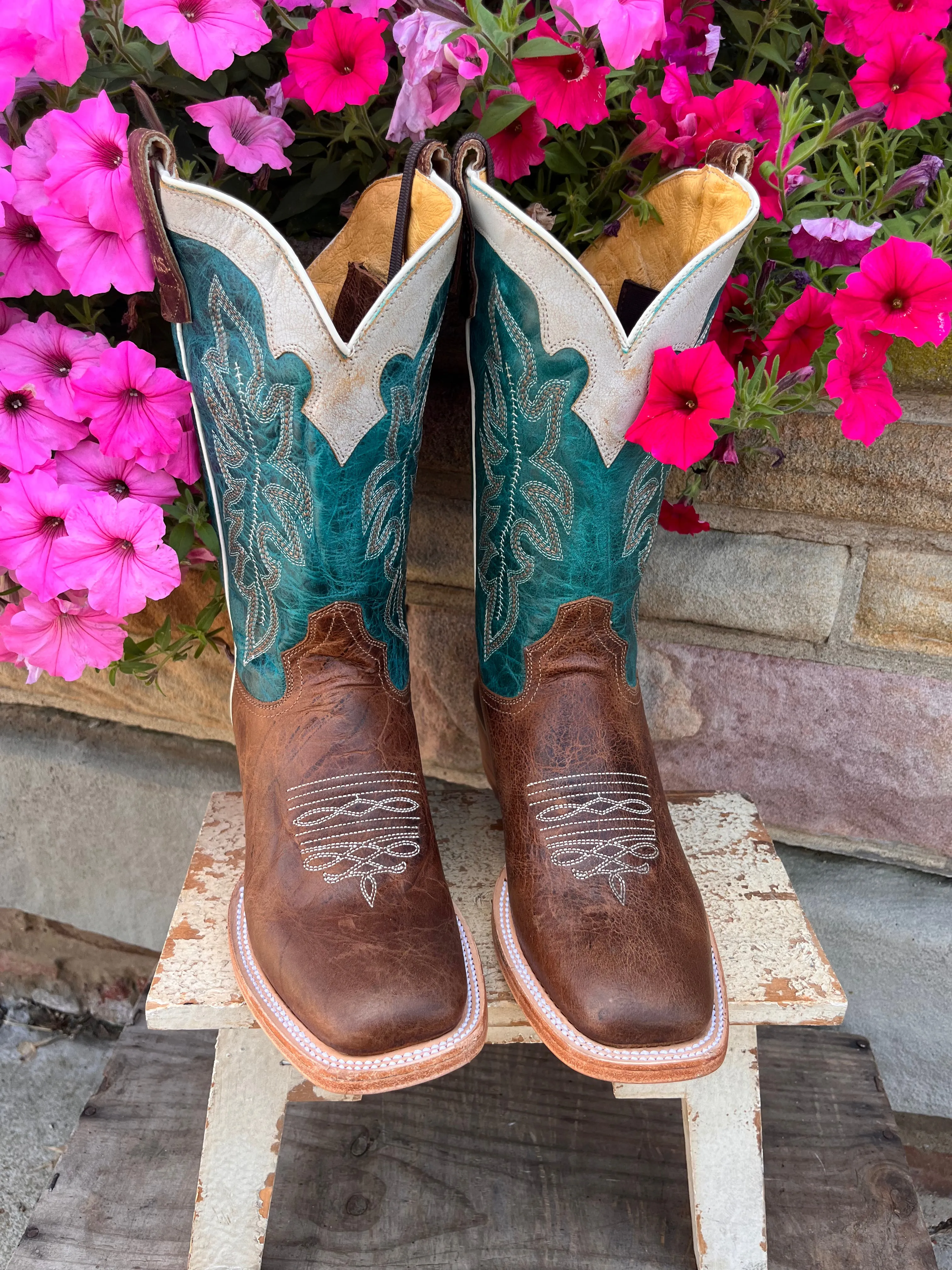 Roper Women's  Ride Em' Cowgirl Turquiose Concealed Carry Cowgirl Boots 8257-8592