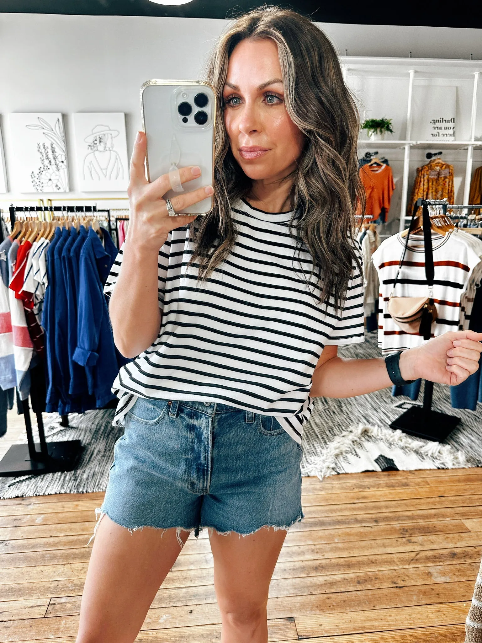 Sara Striped Classic Tee-3 Colors