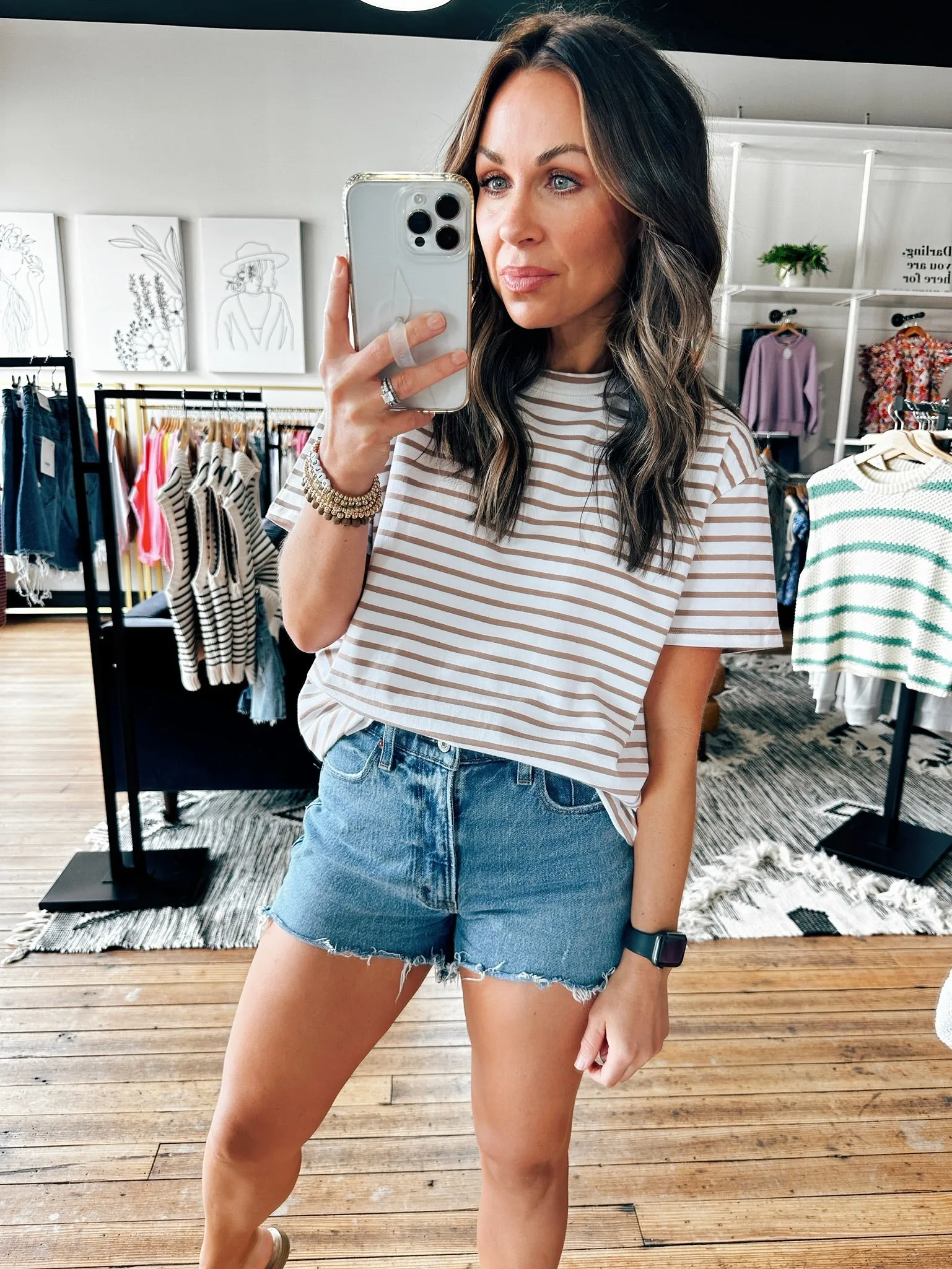 Sara Striped Classic Tee-3 Colors