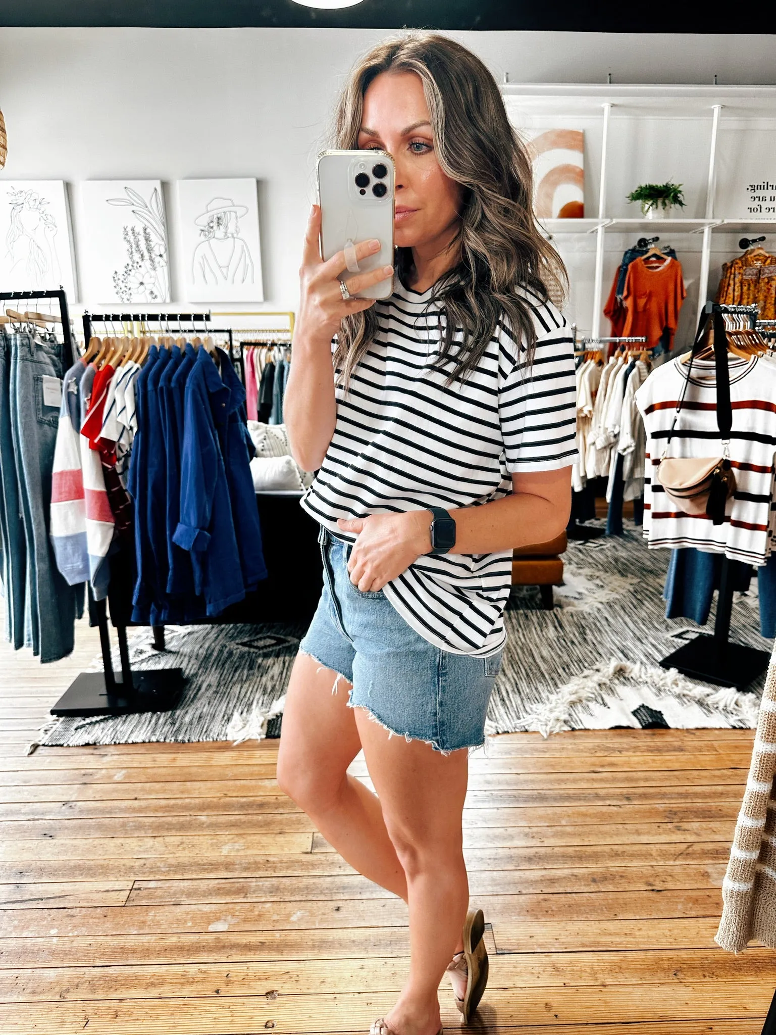 Sara Striped Classic Tee-3 Colors