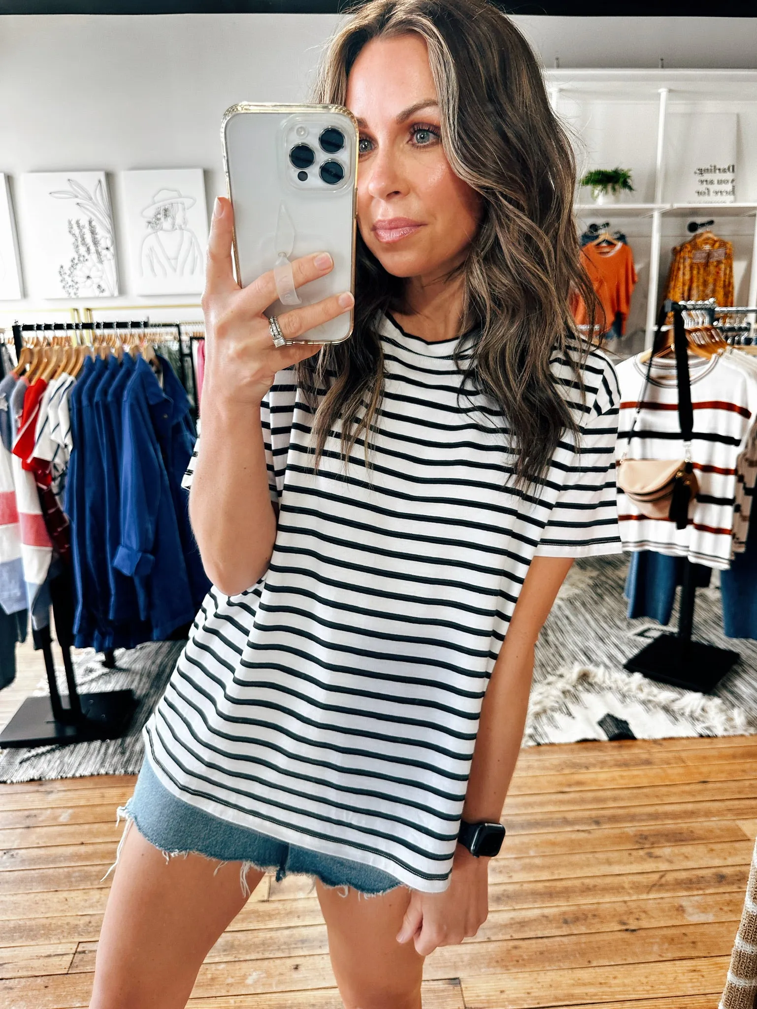 Sara Striped Classic Tee-3 Colors