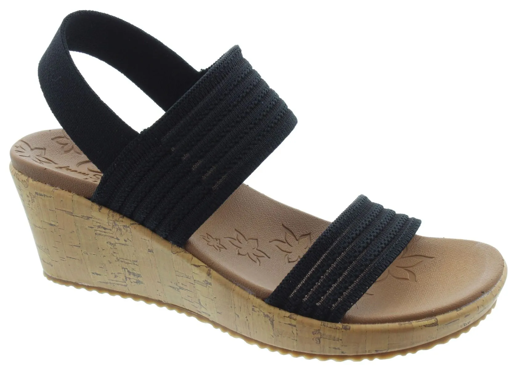 SKECHERS Ladies 119571 Beverlee Wedge Sandals In Black