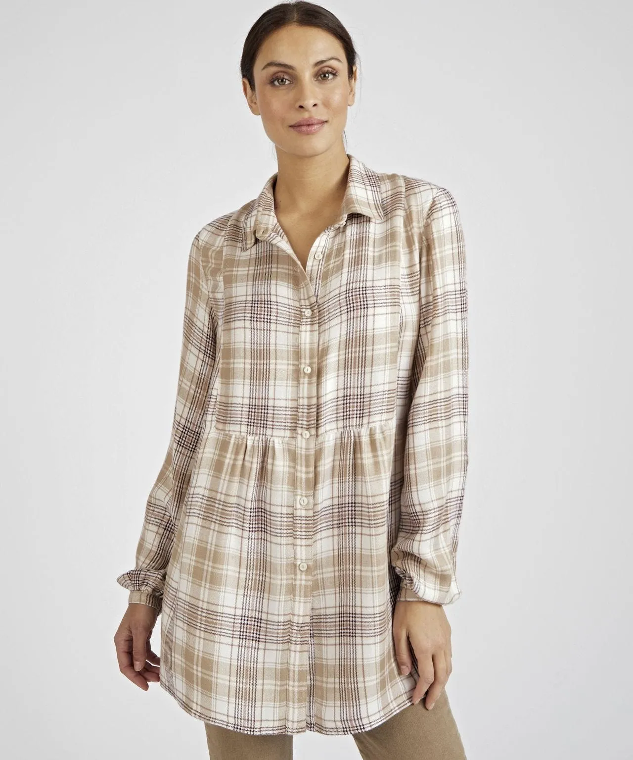 Skin Soft Check Blouse