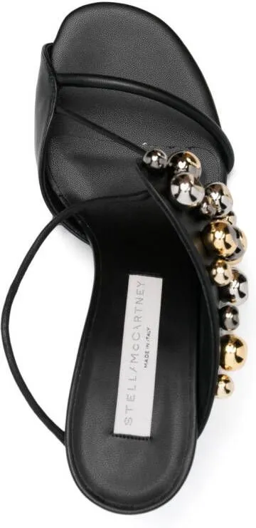 Stella McCartney bead-embellished 90mm artificial-leather sandals Black