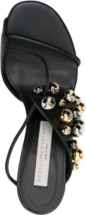 Stella McCartney bead-embellished faux-leather 85mm sandals Black