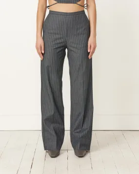 Stretch Stripe Mid Waist Pant