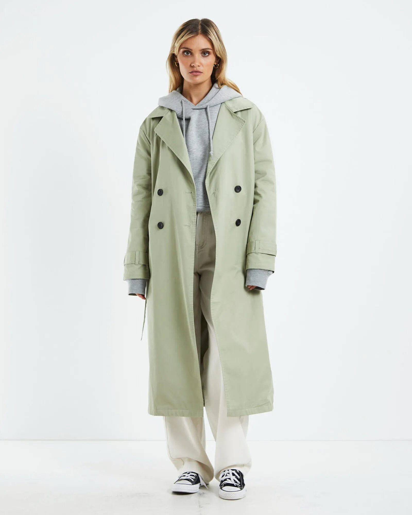 Subtitled Tamika Trench Coat Sage Green