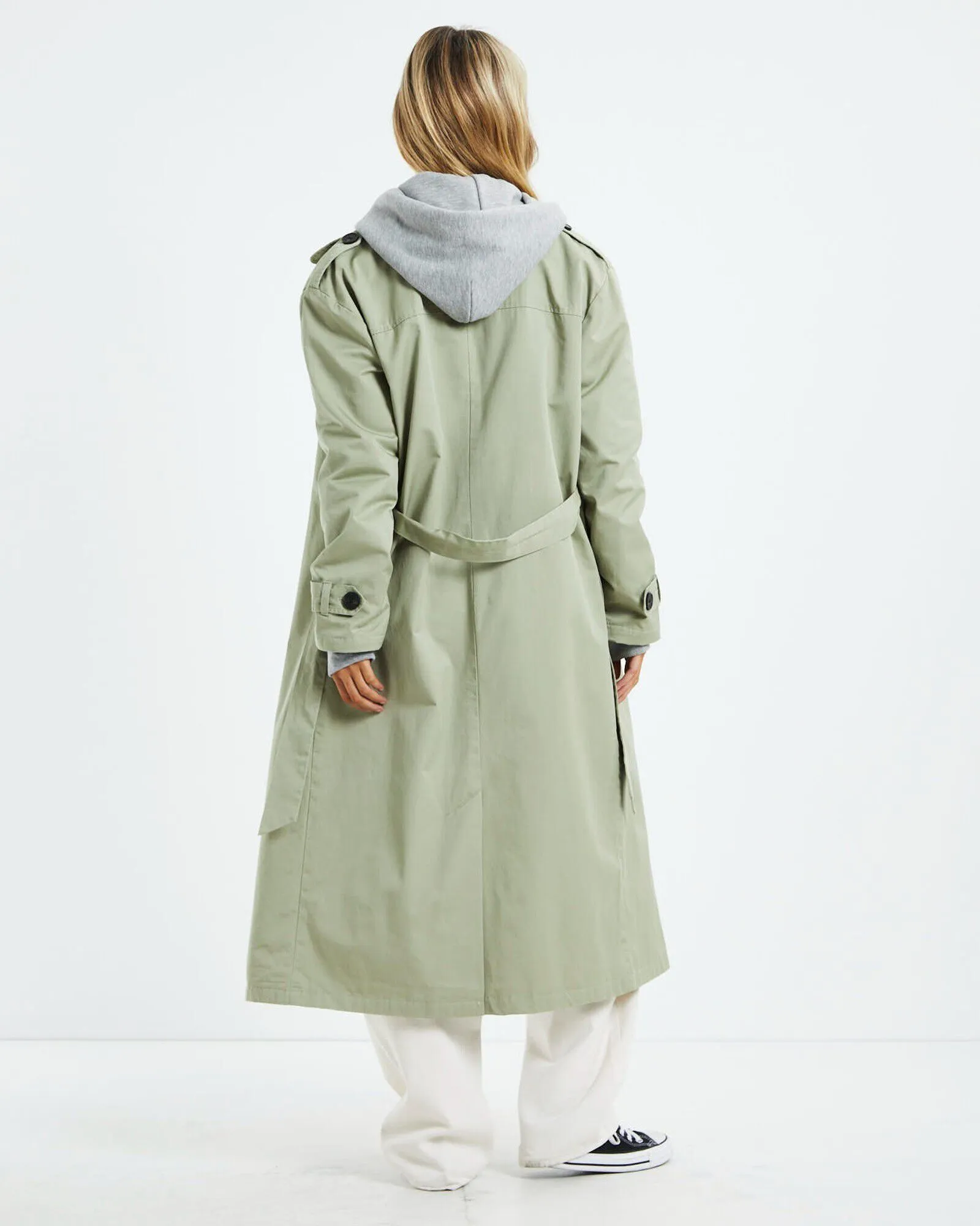 Subtitled Tamika Trench Coat Sage Green