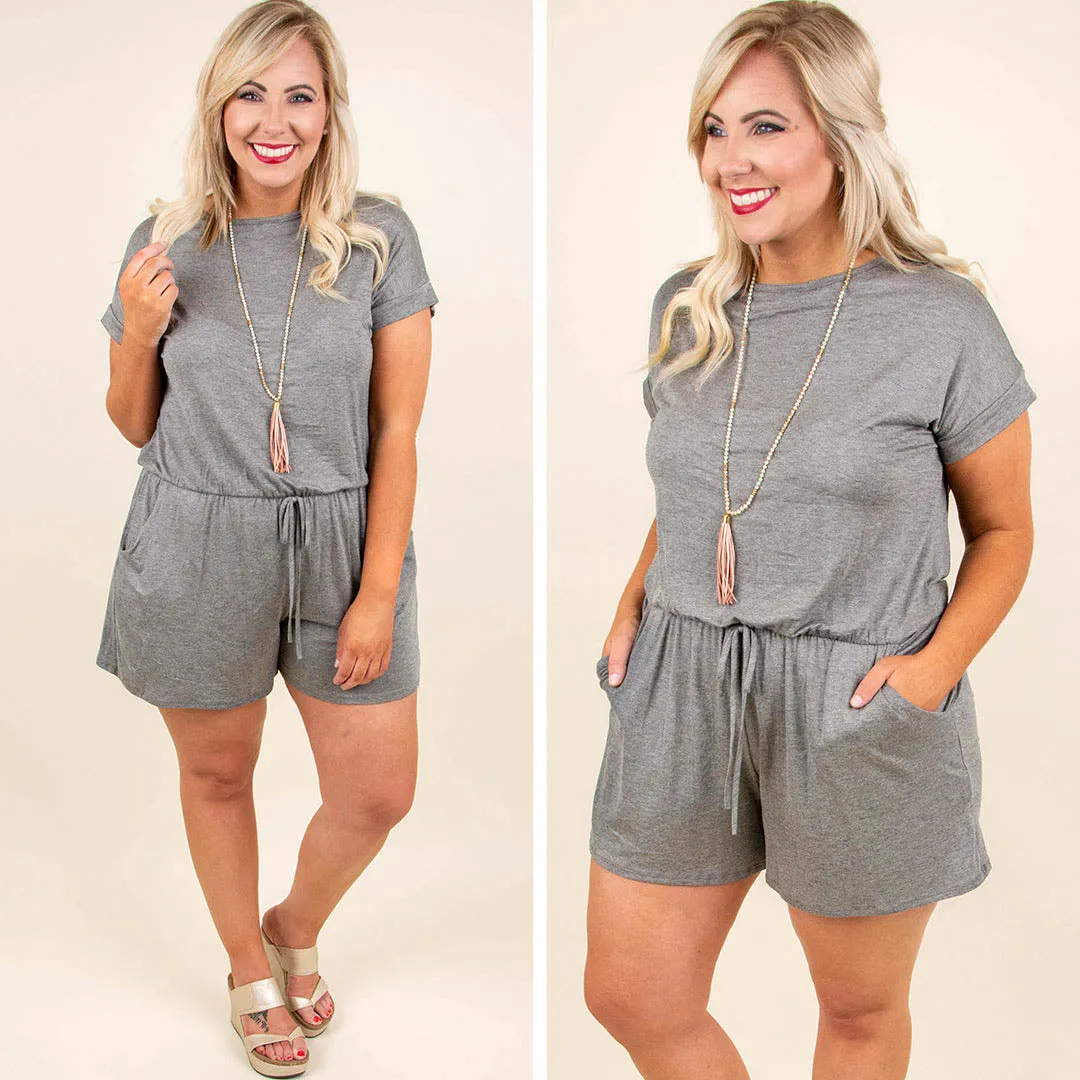 Sweet Saturday Romper, Charcoal