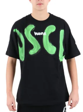 T-shirt DISCLAIMER stampa logo nero/verde