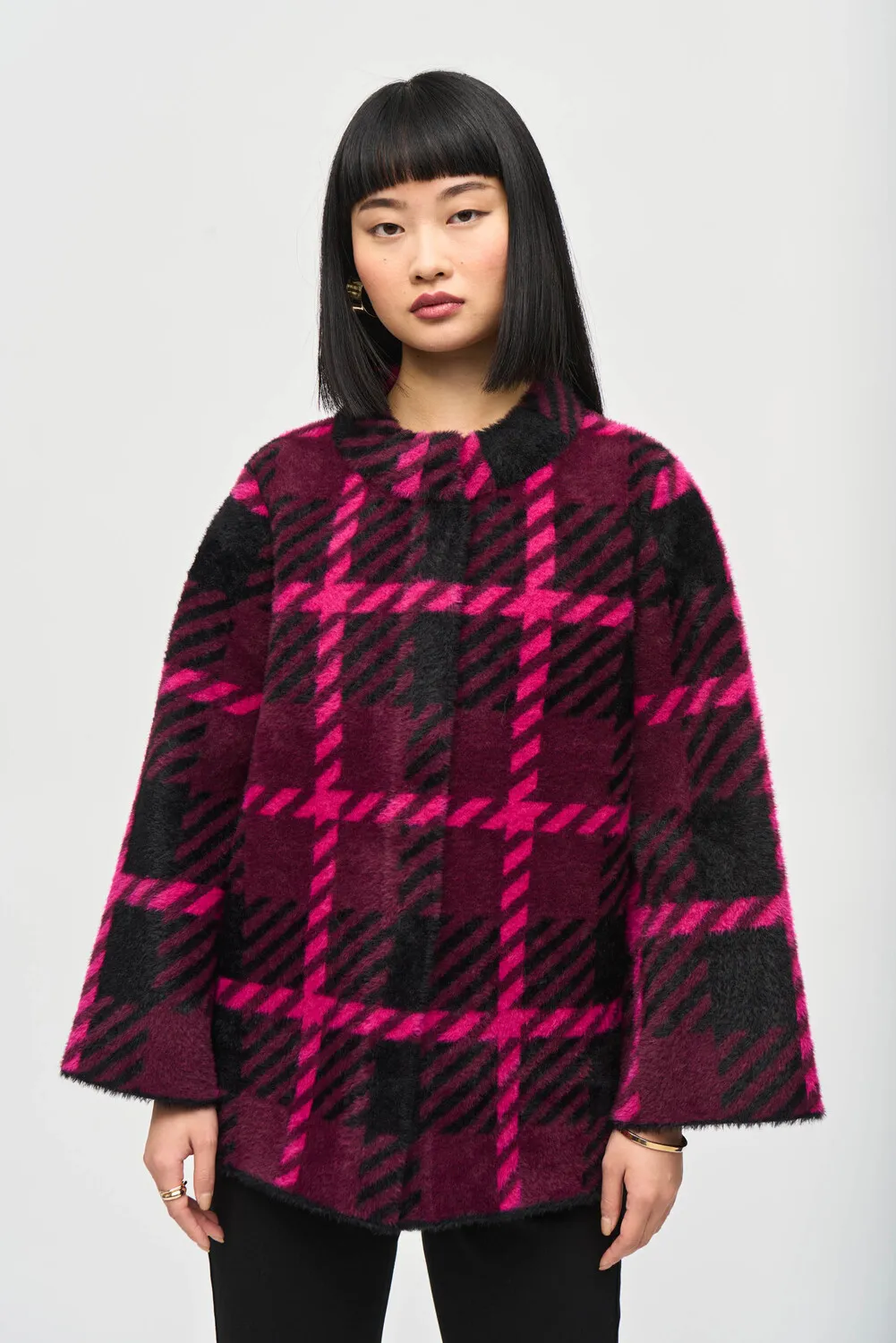 Tartan Oversized Blend Coat Style 243931