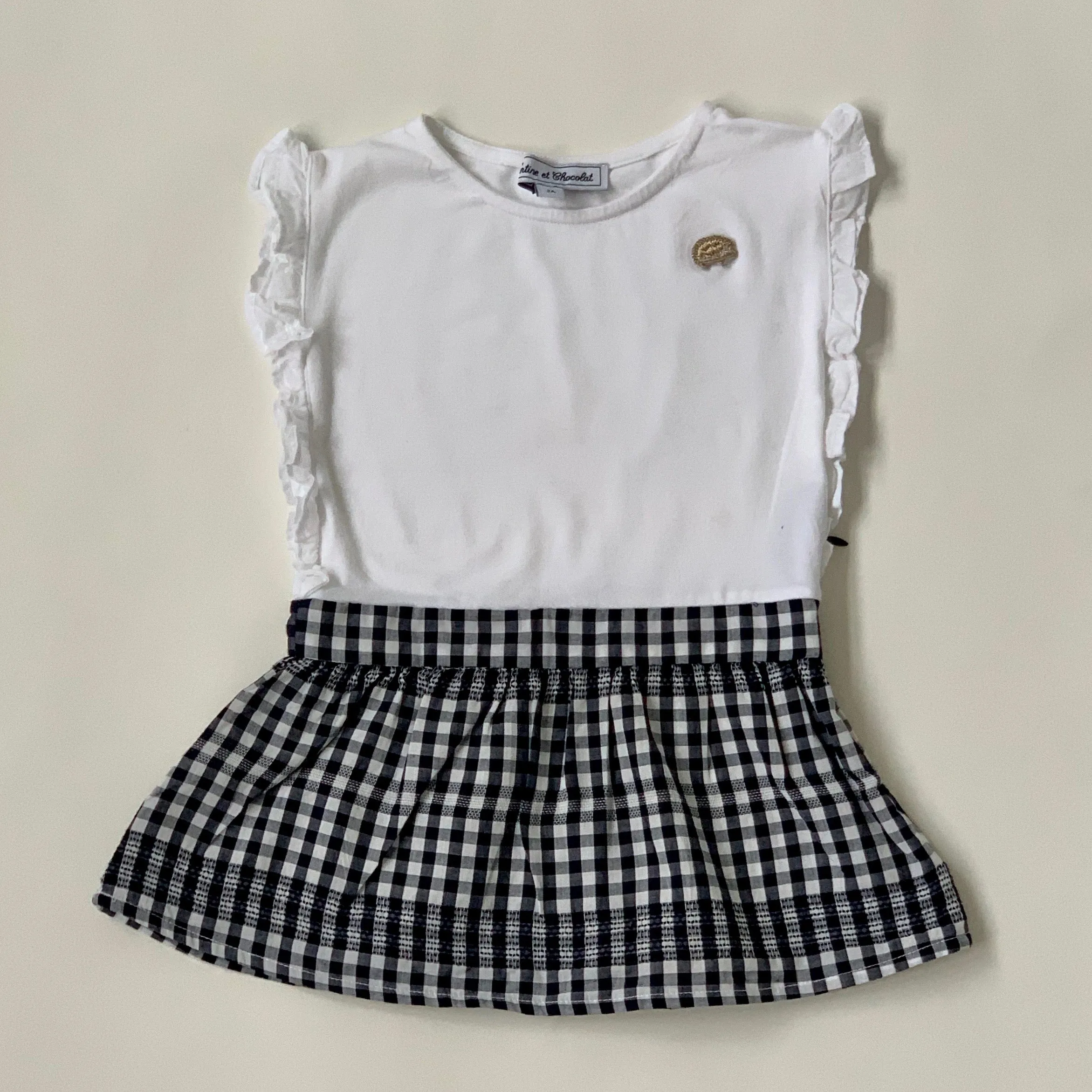 Tartine et Chocolat Black And White Cotton Dress: 2 Years