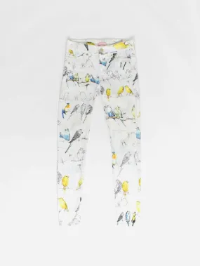 Ted Baker skinny jeans with budgie and canary bird print – Medium