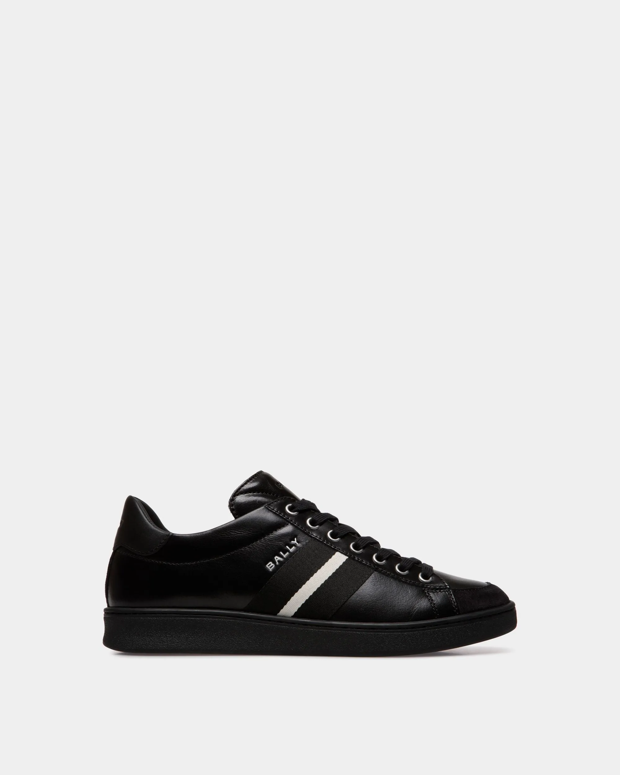 Tennis Sneaker In Black Leather 