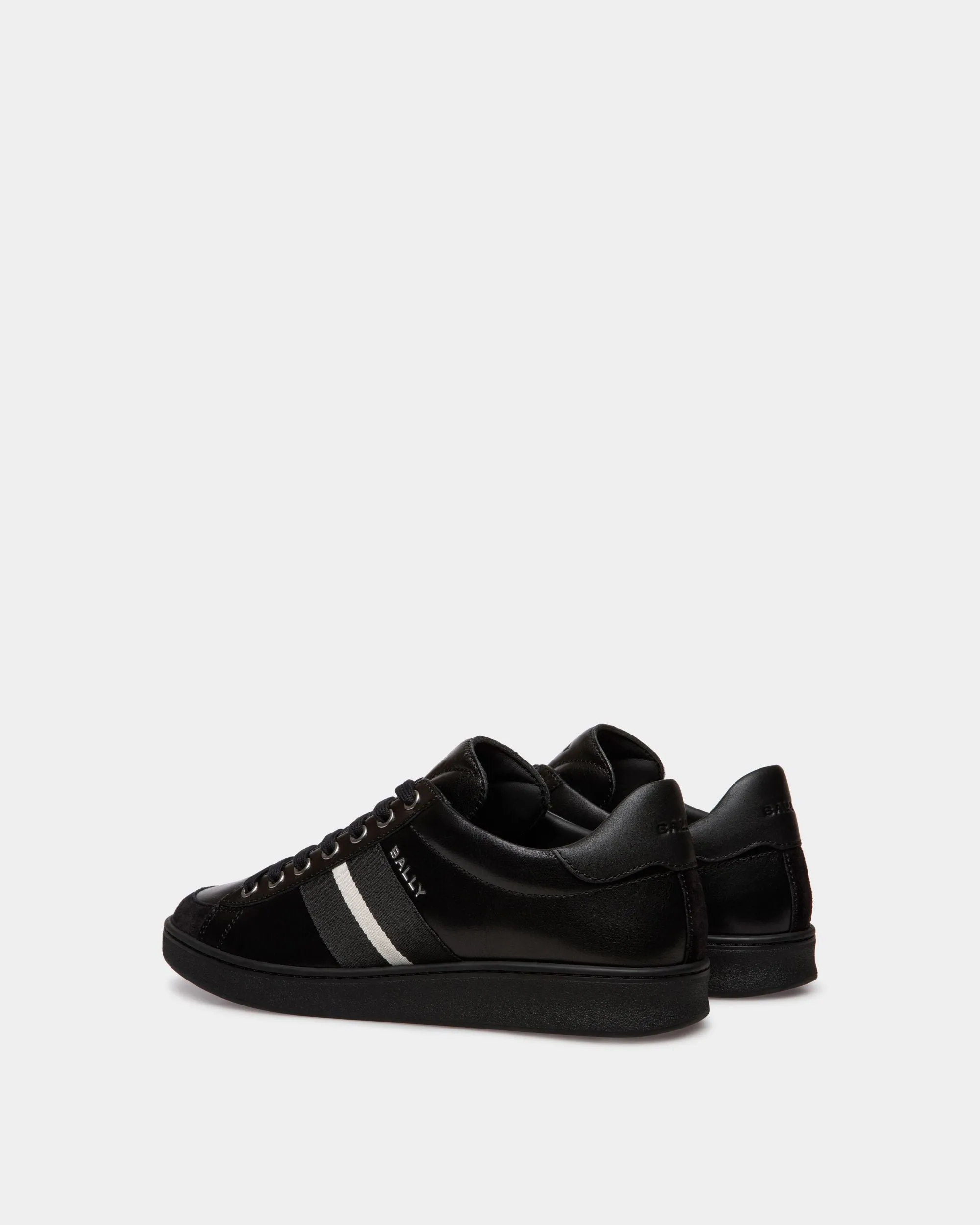 Tennis Sneaker In Black Leather 