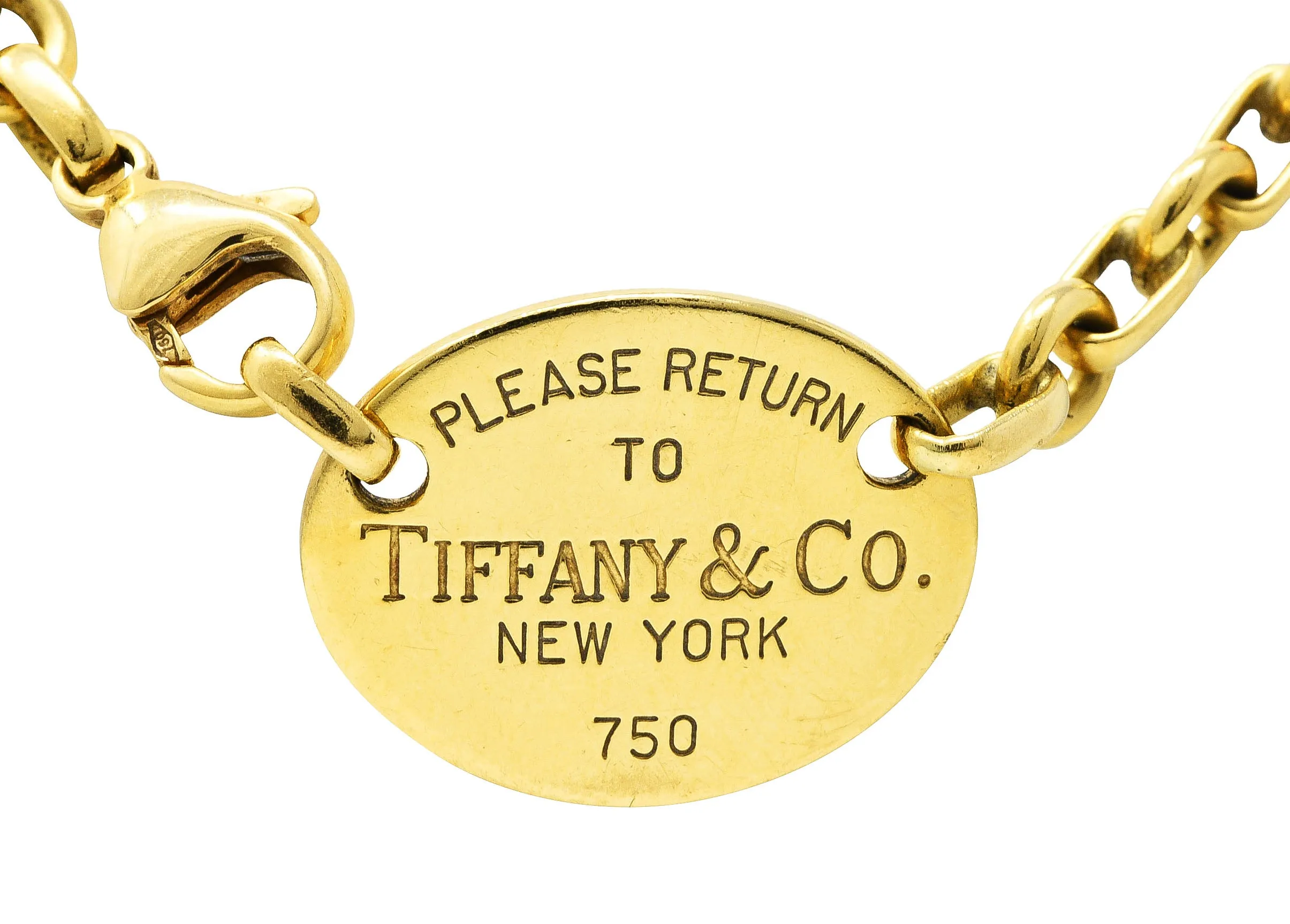 Tiffany & Co. 18 Karat Yellow Gold Return To Tiffany Station Necklace