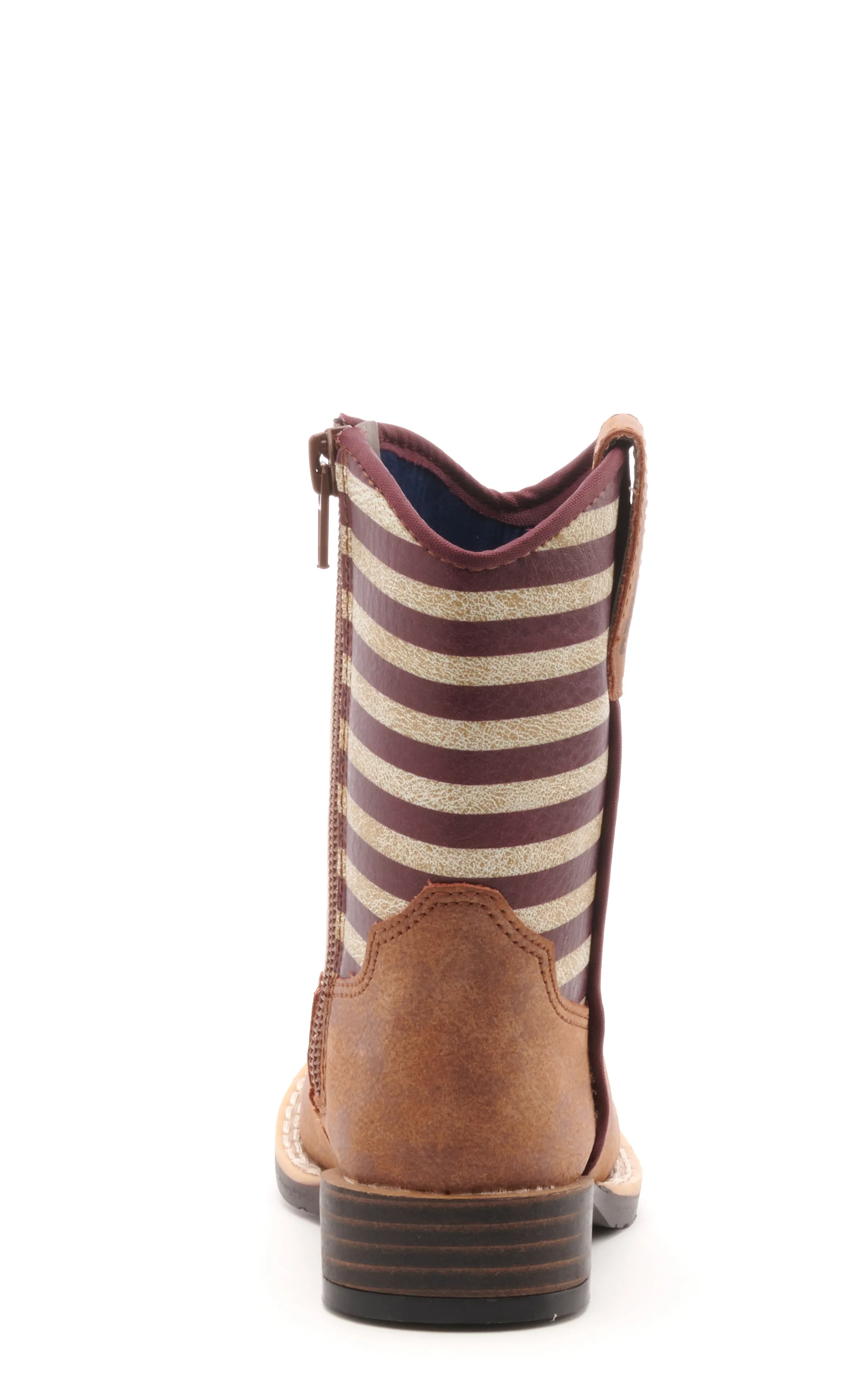 Twister Toddler Brown and USA Flag Square Toe Cowboy Boots