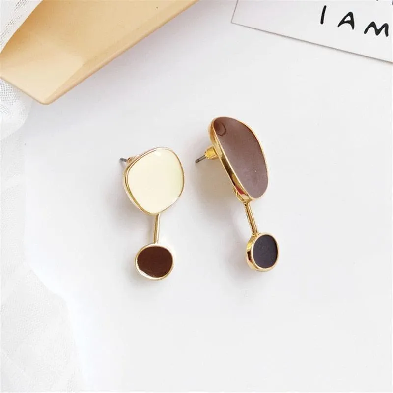 Two Irregular Shapes: TJ100 Drop Earring Charm Jewelry with Bump Color