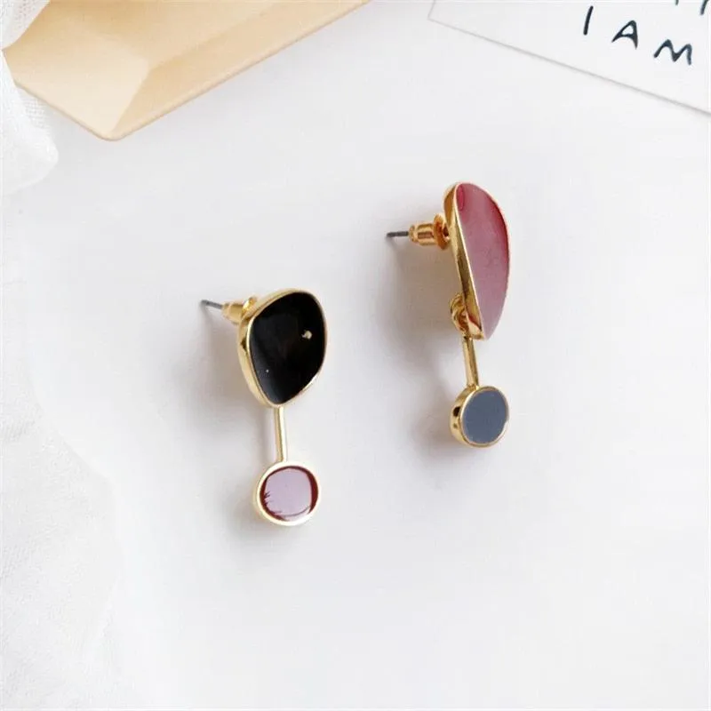 Two Irregular Shapes: TJ100 Drop Earring Charm Jewelry with Bump Color