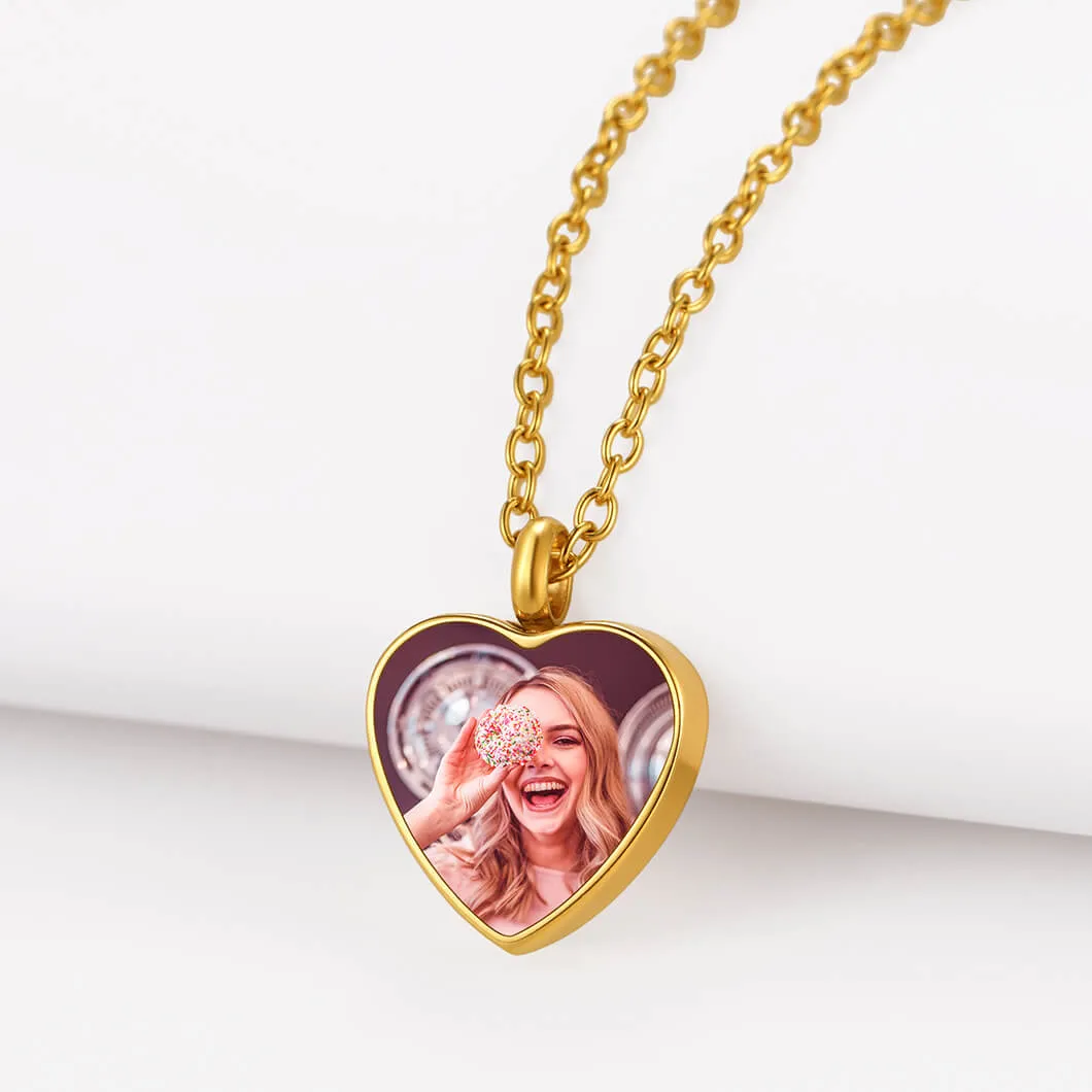 U7 Jewelry Personalized Photo Engraved Urn Necklace For Ashes