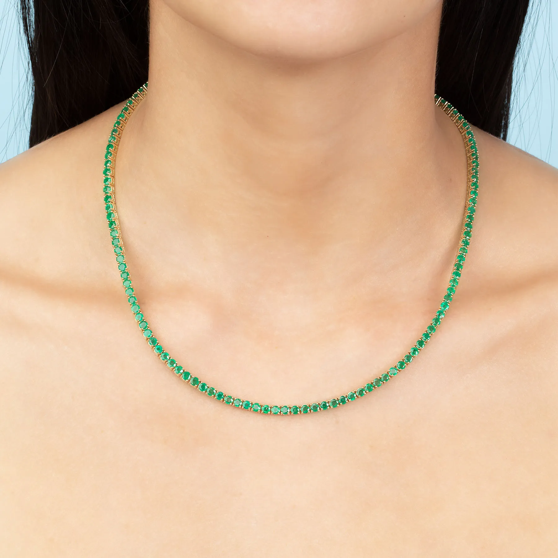 Ultimate Tennis Necklace - Emerald / 14k Yellow Gold