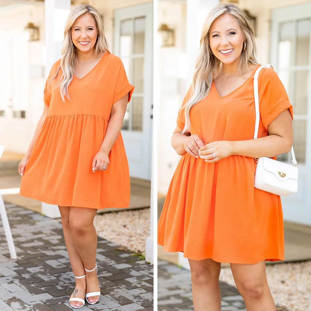 Unexpected Chance Dress, Orange