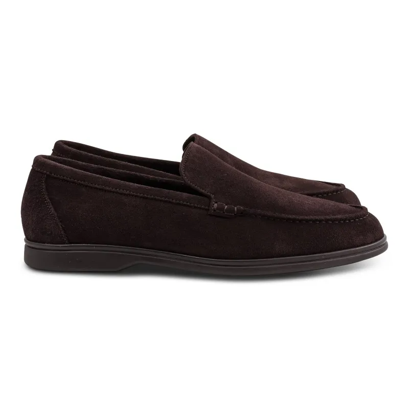 Yanko Traveler loafers dark brown reverse kudu suede with dark sole