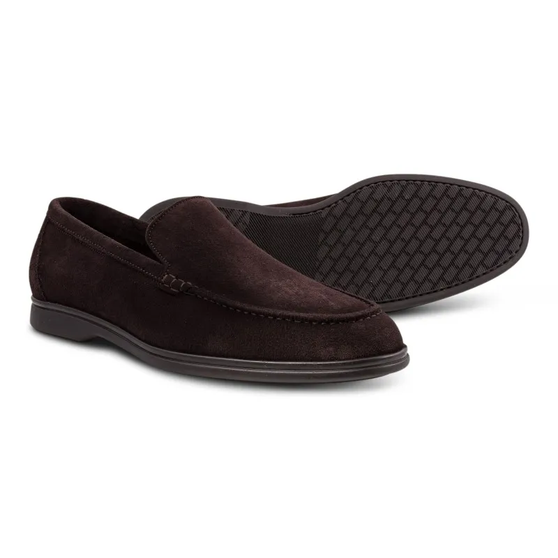 Yanko Traveler loafers dark brown reverse kudu suede with dark sole