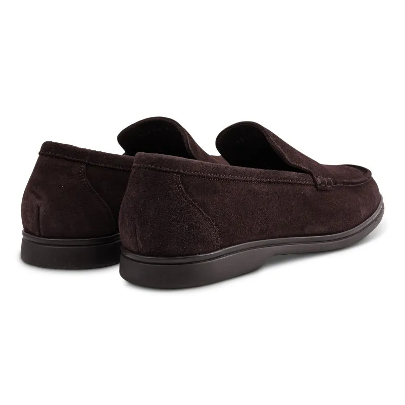 Yanko Traveler loafers dark brown reverse kudu suede with dark sole