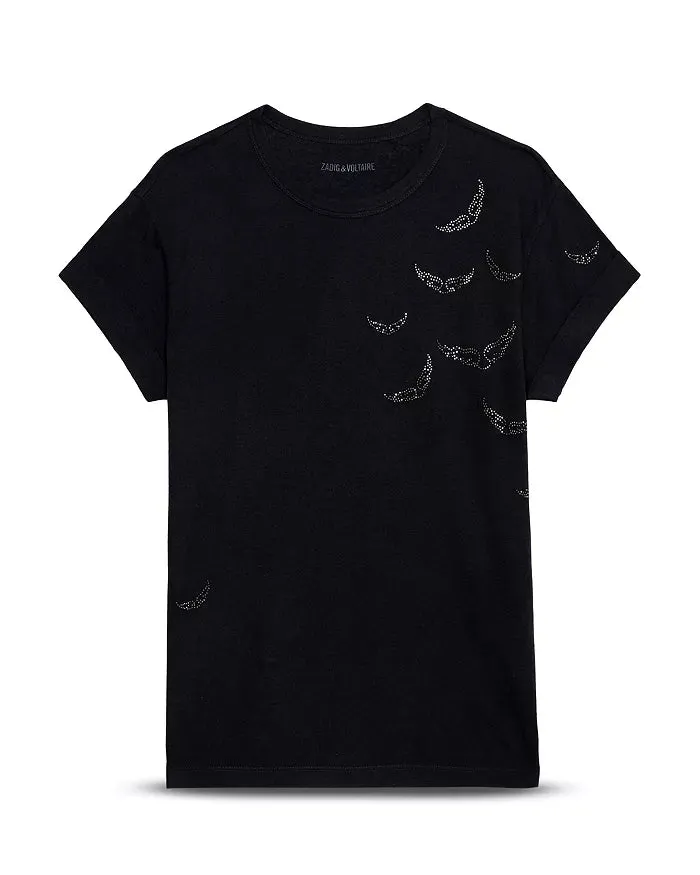 Zadig & Voltaire Anya PCL Rain Rhinestone Wing Tee